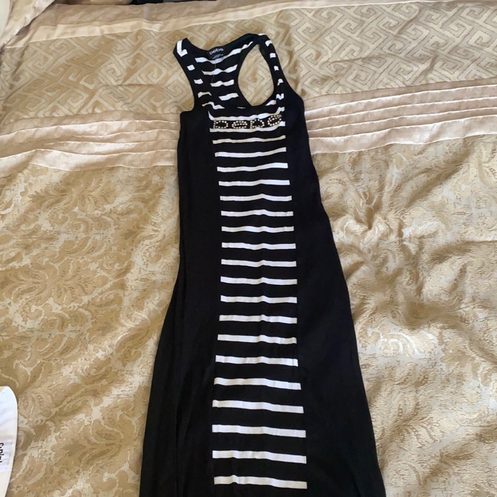 Bebe black and white dress